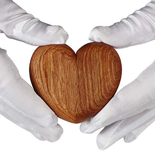aufodara Herz Holz Ring Box Personalisiert Schmuckschatulle Hochzeit Verlobung Ringbox Handgemacht (Rot)