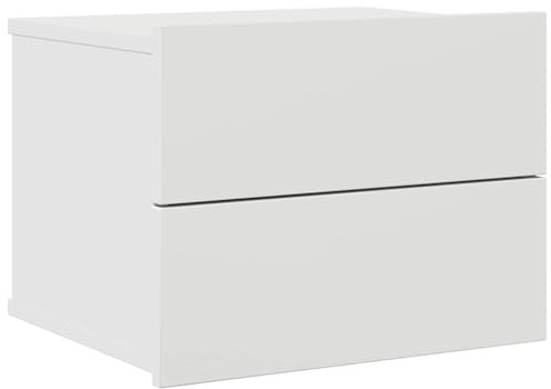 vidaXL Nachttisch 2 Schubladen Hängend Schwebend Nachtschrank Nachtkommode Nachtkonsole Wandschublade Wandregal Weiß 40x30x30cm Holzwerkstoff