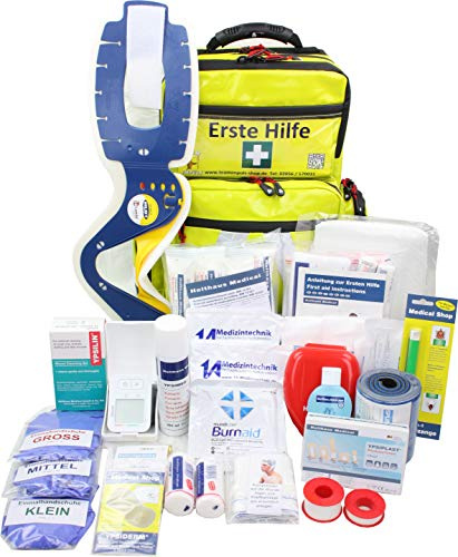 Erste Hilfe Notfallrucksack für Jugendgruppen u. Zeltlager - Plane in gelb - Waterstop Reißverschlüsse