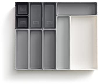 Joseph Joseph Blox 10-teiliges Küchenbesteck-Utensilien-Schreibwaren-Werkzeug-Modular-Schubladen-Organizer-Set, Grau