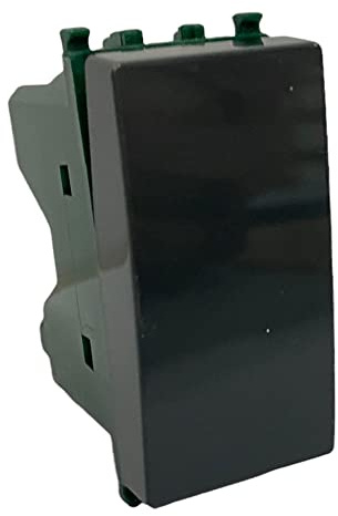 Vetrineinrete® Kit 3 interruttore unipolare compatibile con vimar plana pulsante 1p 16ax 250vac (Nero)