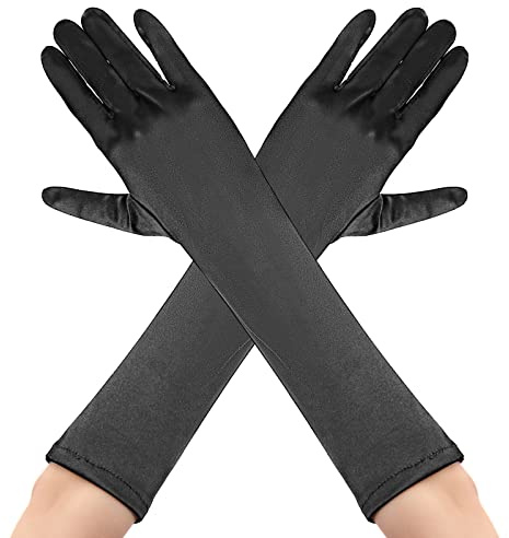 Gants Longs en Satin pour Dames des Années 1920 Gants de Fête d'opéra Vintage pour Bal d'Halloween de Mariage