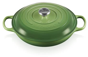 LE CREUSET Signature Sh Casserole/braiser 30cm Bamboo Green SS Knob