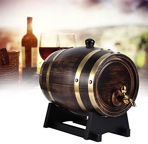 Barril de vino negro rayado, Barril de coñac, 3L Bebidas para Cafetería Casera, Vino