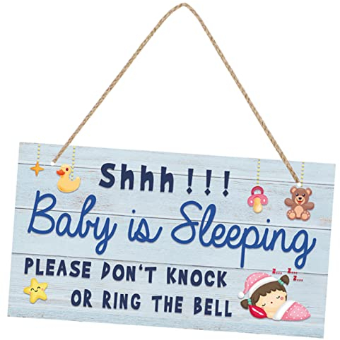 Cabilock Schlafzeichen Türschild Babyzimmer Hängend Holz Türschild Cartoon Motiv Babyprodukte Schlafzimmer Dekoration