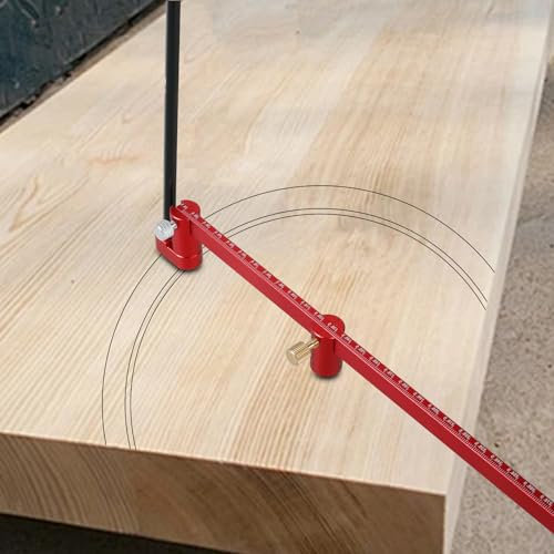 Woodworking Compass Drawing Tool Imperial/Metric Scribing Circle Ruler 1.43-11.81inch Adjustable Carpenter Scribing Tool Woodworking Fixed-Point Circle Line Marking Gauge for Wood Metal(Metric)