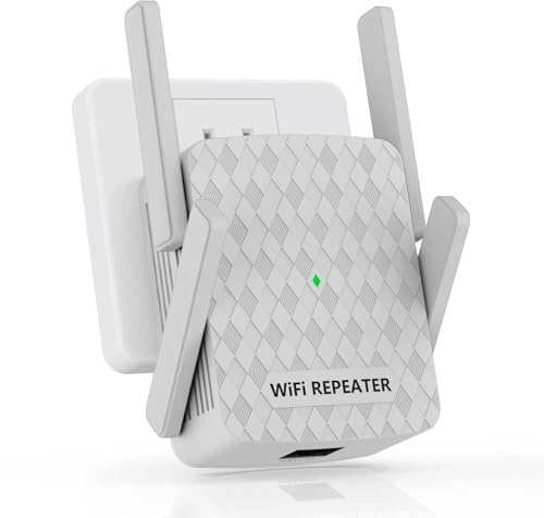 WiFi Extender Signal Booster, Internet Wireless Repeater for Home Coverage up to 10,000 sq.ft and 35 Devices, 1200 Mbps WiFi Booster with Ethernet Port, Dual Band 2.4G/5G, 4 Antennas (Grey)