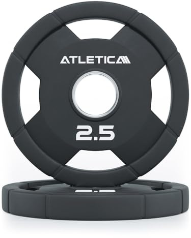 Atletica 4H Rubber Plates | Gummierte Hantelscheiben| strapazierfähig | stoßfest | ⌀50mm | Paarweise von 1.25kg bis 25kg