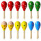 ATSGJLZN 12 Stück Maracas,Holzrassel Baby, Kleine Mini Rasseln Für Karneval Kindergeburtstag Musikalischen Spaß Partys
