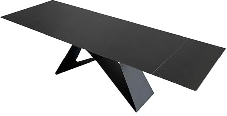SAM Keramiktisch Mia | 180 x 90 cm | ausziehbar auf 260 cm | Farbe: dunkelgrau matt | Butterfly-Gestell Metall schwarz | pflegeleichter Esstisch/Esszimmertisch