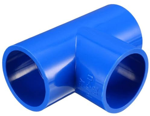 TOP-VIGOR 5Pcs 32mm Slip Tee PVC Pipe Fitting, T-Shaped 3 Way Coupling Connector Joints Adapter for Garden Water Pipe Connection, Blue
