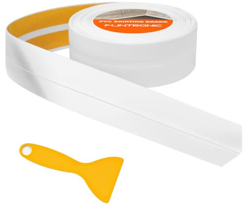 Flintronic Bath Sealant Strip, 5M/16.4FT Self Adhesive Caulk Strip Sealant Tape, Waterproof Sealing Tape for Bathroom, Toilet, Kitchen, Bathtub, Wall Corner, Shower (White, 19 x 19mm)