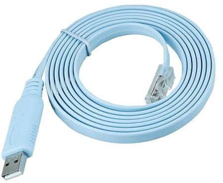 USB till RJ45-kabelkonsol, 1,8 m konsolkabel för Cisco, Ubiquiti, Mikrotik, TP-Link, routrar och switchar, USB RJ45-konsolkabel för nätverksenheter kompatibla med Windows, Linux, Mac OS (blå)