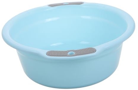 CALLARON Bacinella Rotonda in Plastica Spessa Multiuso Per Bucato e Verdure Con Doppie Maniglie Per Facile Trasporto e Versamento Per Cucina e Pediluvio