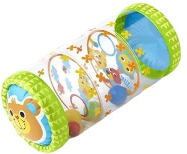 Zymoplas Aufblasbare Baby Aktivitäts Krabbelrolle mit Rasselball, frühpädagogisches Säuglingsspielzeug, Anfängerspiele, Übung im Innenbereich