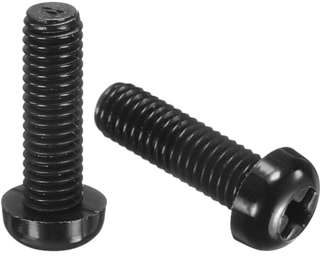 QUARKZMAN 20Pcs M6 x 20mm Fileté Nylon Phillips Cruciforme Noir | Cylindrique Tête Cylindrique Machine Vis Boulons