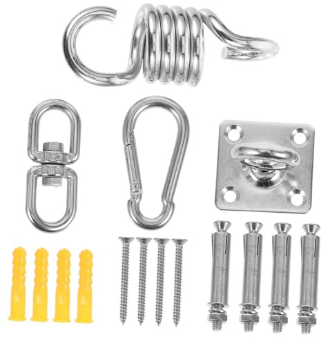 BAZEITFLOW Kit de Fixation pour Hamac Acier Inoxydable Crochet Pivotant Multi Direction Support Plafond Robuste pour Suspension Hamac Chaise Suspendue et Balançoire Installation Facile