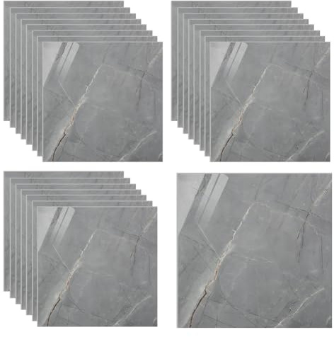 Panneaux muraux autocollants, 24 pièces autocollants pour carrelage cuisine, 30x30 cm Peel and Stick 3D panneaux muraux Découpables DIY, autocollants pour carrelage pour salle de bain, cuisine, salon