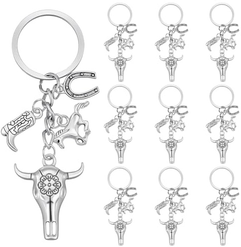 SUNNYCLUE Lot de 1 Porte Clés Cowboy en Alliage Argent Antique Style Western avec Sabots de Cheval et Bottes Idéal pour Les Fêtes Western Les Mariages et Autres Occasions Spéciales Convient aux Homm