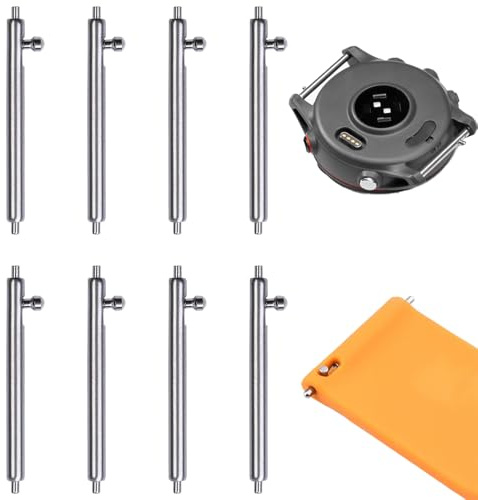 TRKETK 8 Pièces Barrettes à Ressort pour Bracelets Montre, 24mm Barre à Ressort Acier Inoxydable Outil pour Barrette à Ressort Inoxydable Libération Rapide pour Accessoires en Cuir et Caoutchouc