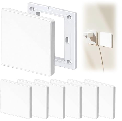 6 Piezas Tapa Ciega Enchufe Pared, Cubiertas Ocultas Para Enchufes, Tapa Ciega Enchufe Cables Pared, 8,6 X 8,6 Cm, De Plástico, Para Tapar Enchufes O Interruptores No Utilizados (Blanco)