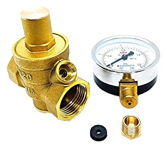 RPXHZLKTM Válvula Reductora de presión, Válvula Reductora de presión latón Ajustable 1/2 Pulgada con Rosca Interna y manómetro(Valve Without Gauge)