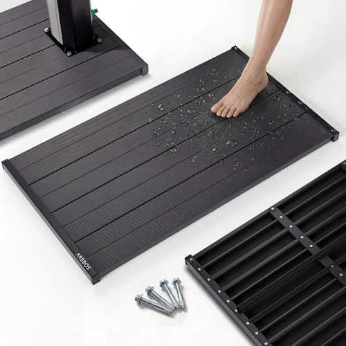 AREBOS Élément de Sol pour Douche de Jardin | antidérapant et imperméable | Plaque de Sol en PVC | Compatible avec vissage | résistant aux intempéries et Stable | idéal pour Douche Solaire, terrasse
