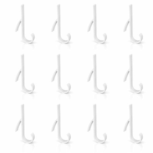 12pcs Crochet Radiateur Seche Serviette Blanc, Crochet Serviette en ABS pour Sèche-Serviettes, Accroche pour Seche Serviette, Crochet Salle de Bain Radiateur 9,5 x 6 cm