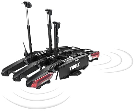 Thule Epos ParkSecure Fahrradträger für die Anhängerkupplung, Klappbar, Black, 3 Bikes, mit Parksensoren