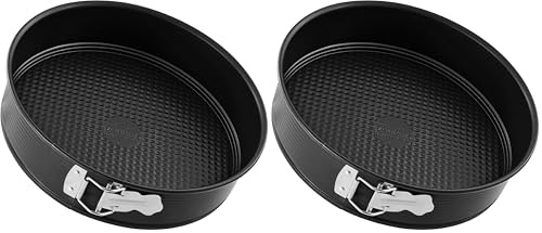 Zenker Molde desmontable de 20 cm, antiadherente, redondo con base plana (color negro), cantidad: 1 pieza (Paquete de 2)