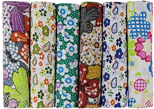 UOOOM 6pcs 50 x 50 cm patchwork cotone Tessuto DIY Handmade Quilting Tessuto motivi diversi (U-B901)