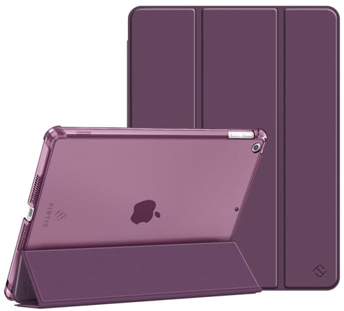 Fintie Hülle für iPad 9./8./7. Generation 10.2 Zoll (Modell 2021/2020/2019) | ultradünne leichte Schutzhülle mit Stifthalter, transparenter Rückseite Case Cover, Auto Schlaf/Wach Funktion, Lila