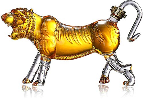 JTYX Drearing Tiger Liquor Whiskey Decanter - 1000ml Decantadores De Vino Whisky Garrafa para Bourbon Whisky Scotch Rum