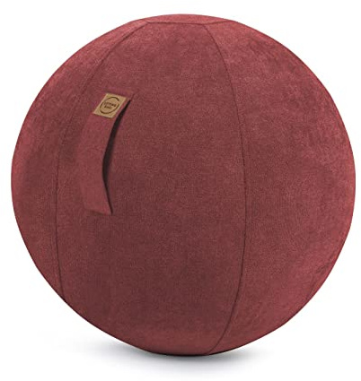 Sitting Ball Sitzball/Gymnastikball ALFA mit Velours-Bezug in weinrot
