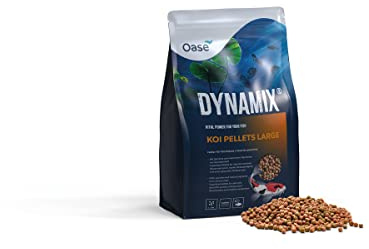 OASE Dynamix Koi Pellet groß 4 L, Fischfutter, Koifutter, Teichfischfutter, 7- 8 mm große Pellets, ausgewogene Ernährung für alle Kois ab 20 cm Körperlänge, natürlich schönes Wachstum