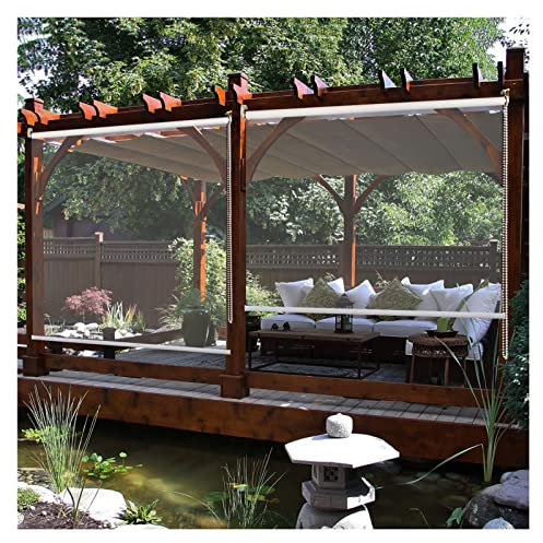 AFGZQ Estores Enrollables de Plástico Transparente para Exteriores Persianas de Exterior para el Balcón a Prueba de Viento y Lluvia para Porche, Gazebo, Patio