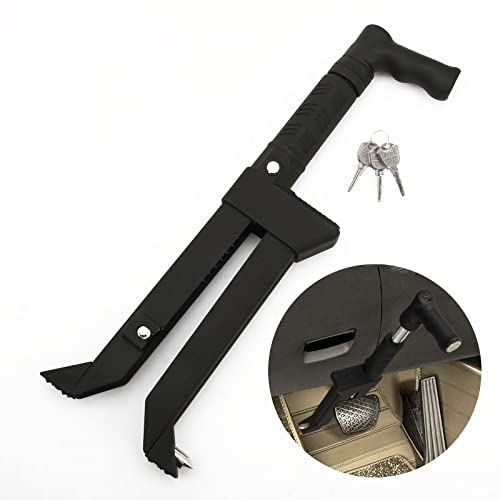 OPSOOPI Bremspedalschloss, Anti-Diebstahl-Auto-Gerät, Bremskupplungsschloss, Universal-Auto-Schloss, Sicherheitsschutz für LKW, Auto, SUV, Van, Fensterbrecher und 3 Schlüsseln, Schwarz