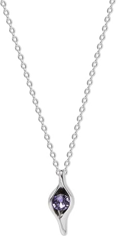 EVE'S ADDICTION Women's Custom Pea in a Pod Silver Tone Pendant (16 chain) - Pea Pod Jewelry - Custom Simulated Birthstone Necklace - Gifts for Mom
