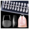 Gelike ec Extra Kurze Ballerina Gel Nagel Tips 240pcs Soft Gel Full Cover Kunstnägel 15 Größe Künstliche Nägel Zum Aufkleben PMMA Pre-Buffed für Nail Art-XXS Short Coffin