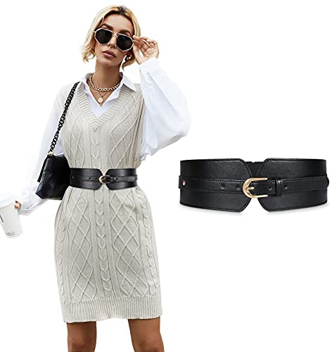 XIAOWU Women Stretchy Wide Waist Belt for Dresses Elastic Belt for Women Cinch Belt