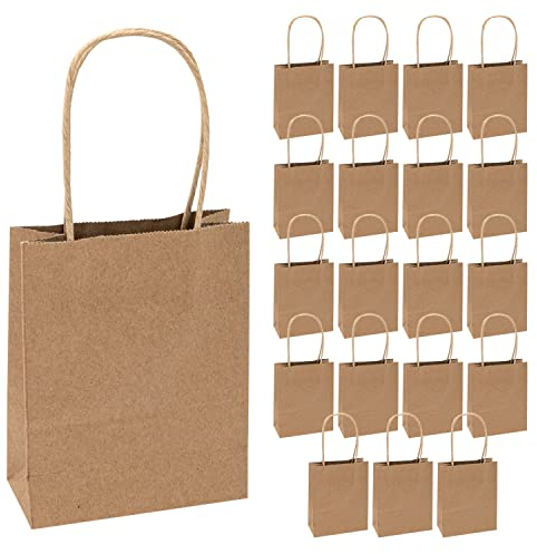 Idena 60058 - Papiertüten, 20 Stück, 12 x 5 x 15 cm, Geschenktüten, Kraftpapier Tüten, Basteltüten zum Verzieren und Verschenken, Braun