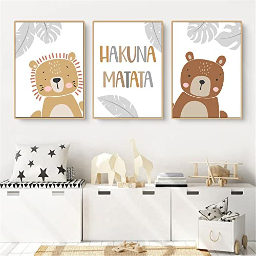 CULASIGN 3er Set Poster Kinderzimmer, Waldtiere Bilder Babyzimmer Deko Junge Mädchen, Tiere Kinderposter Set Wandbilder DIN A4 Kinderbilder ohne Bilderrahmen (CDG,30x40cm)