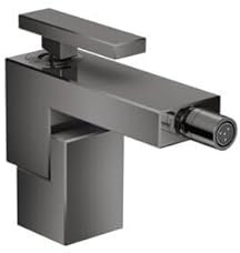 hansgrohe AXOR Edge Einhebel-Bidetmischer mit Push-Open Ablaufgarnitur, 46210330, Farbe: Polished Black Chrome