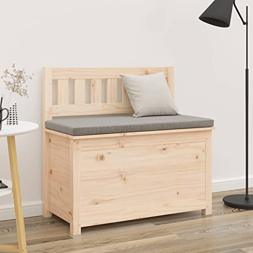 Tidyard Sitzbank Flurbank Sitzkommode Schuhbank Truhenbank Sitztruhe Flurschrank Schuhtruhe Beistellbank Wohnzimmerbank Bank für Esszimmer Schlafzimmer Küche, 80x41x77 cm Massivholz Kiefer