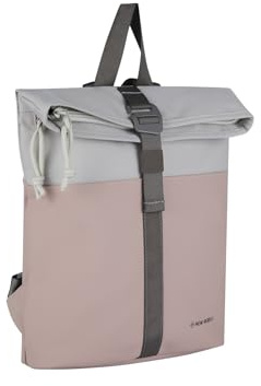 New Rebels Backham Los Angeles Rolltop Mini-Rucksack für Erwachsene, Uni, Altrosa/Beige, 27x8x33cm, Casual