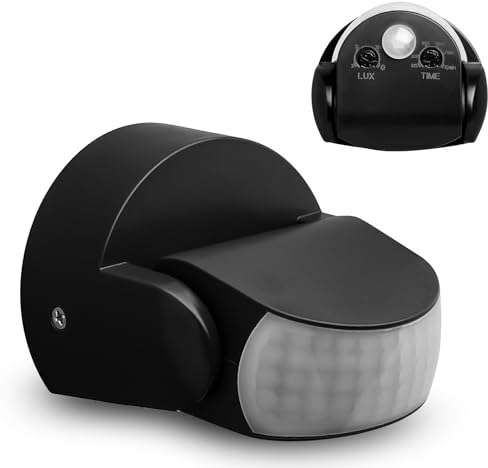 Rilevatore di Movimento a 180 °, 12m Portata 230V 600 W Sensore di Movimento per Luci Esterno, Sensore di Movimento a Infrarossi, Sensore Infrarosso per Uso Interno Ed Esterno