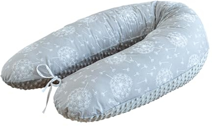 LOOLAY Coussin de Grossesse – Coussin d’Allaitement 170 cm – Coussin latéral 100% Coton – avec Housse en Minky Amovible – Coussin Ergonomique pour Dormir Pendant la Grossesse
