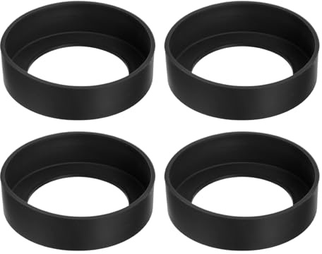 sourcing map Lot de 4 manchons de protection en silicone antidérapant pour bouteilles d'eau, tasses, gobelets - Noir (70 mm)