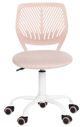 FurnitureR Set von 1 Schreibtisch Stuhl, einstellbare Höhe Task Stuhl, Drehstuhl mit kleinem Loch Rückenlehne Design für Schlafzimmer Arbeitszimmer, Morandi Pink