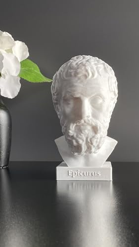 Epikur-Skulptur Epikur, antiker griechischer Philosoph, Statue oder Büste des Epikurus, 15 cm